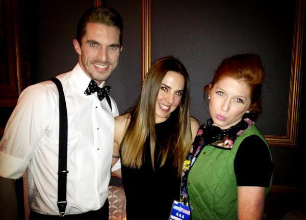 Leon (Simon Adkins) and Minty (Hatty Preston) with Melanie C!
