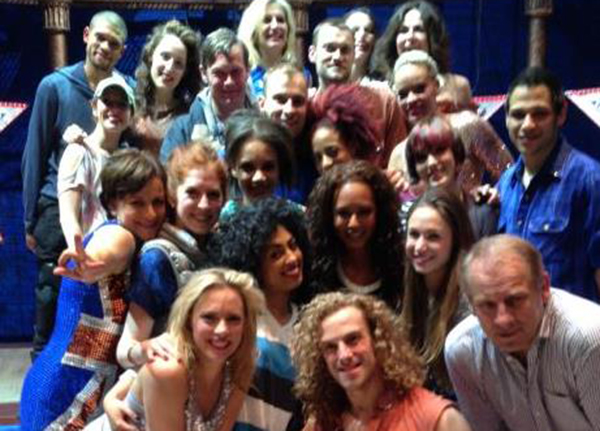 Mel B drops in en route home from Cannes and says hi to the fabulous cast of VIVA FOREVER!